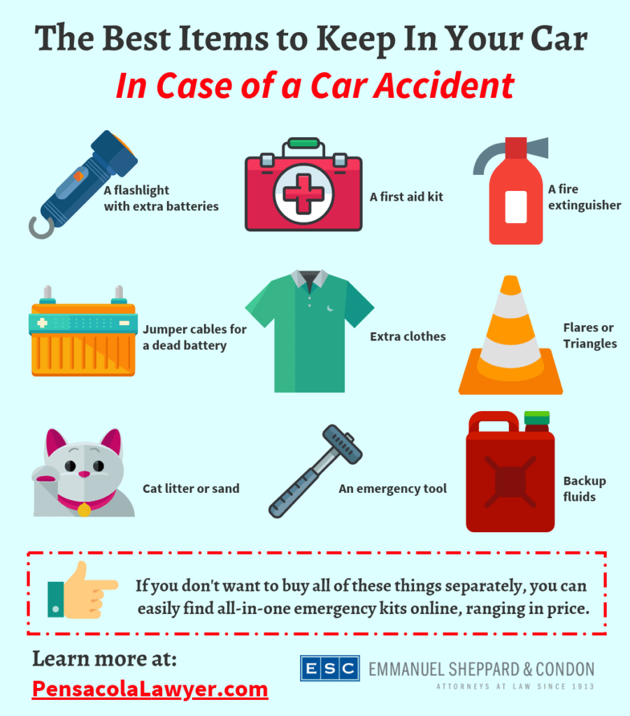 The Best Items to Keep In Your Car In Case of a Car Accident infographic